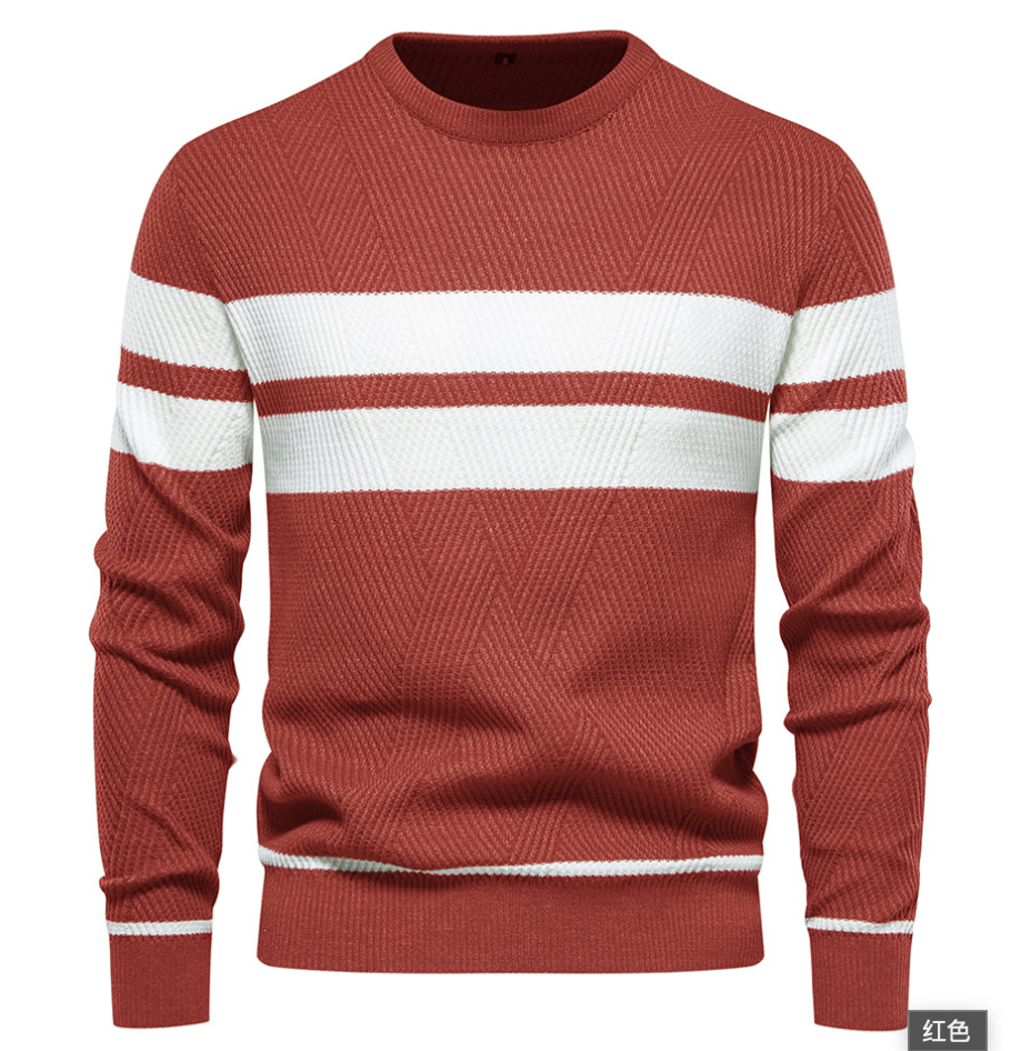 Mens Striped Pullover Sweater – Casual Knit - Polendo Design mens striped pullover sweater