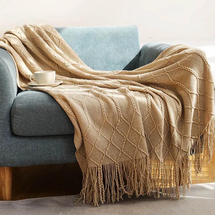 Nordic Knitted Decorative Bed Blanket