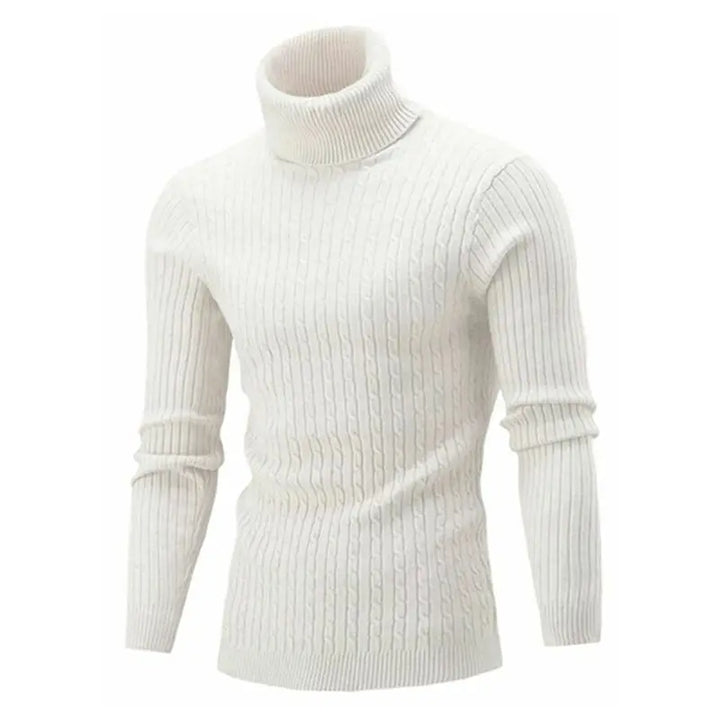 Mens High Collar Sweater – Knitted Style - Polendo Design mens high collar sweater