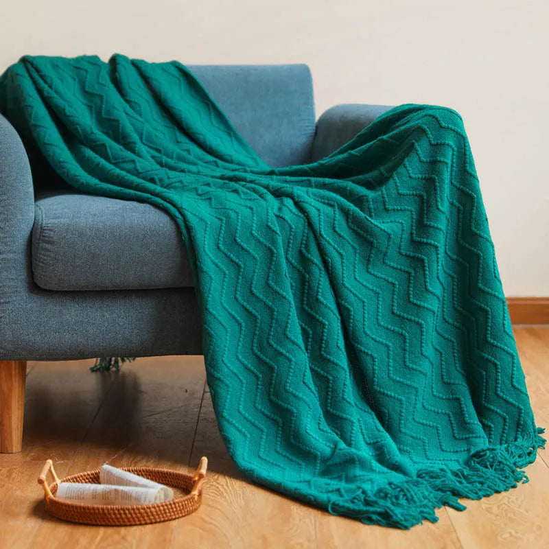 Nordic Knitted Decorative Bed Blanket