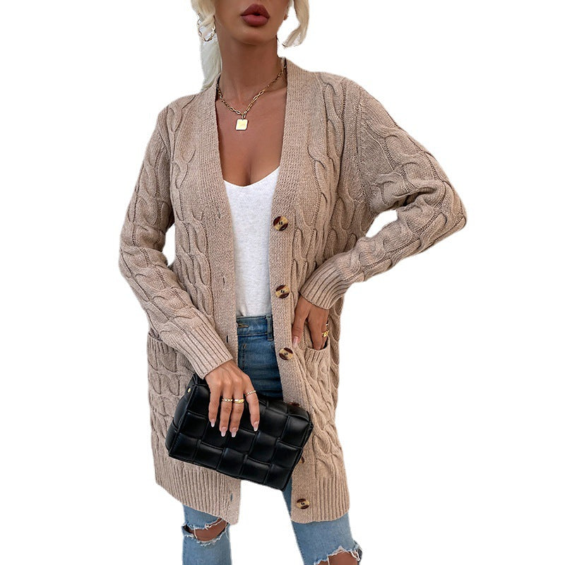 Chunky Cable Knit Cardigan for Women - Polendo Design