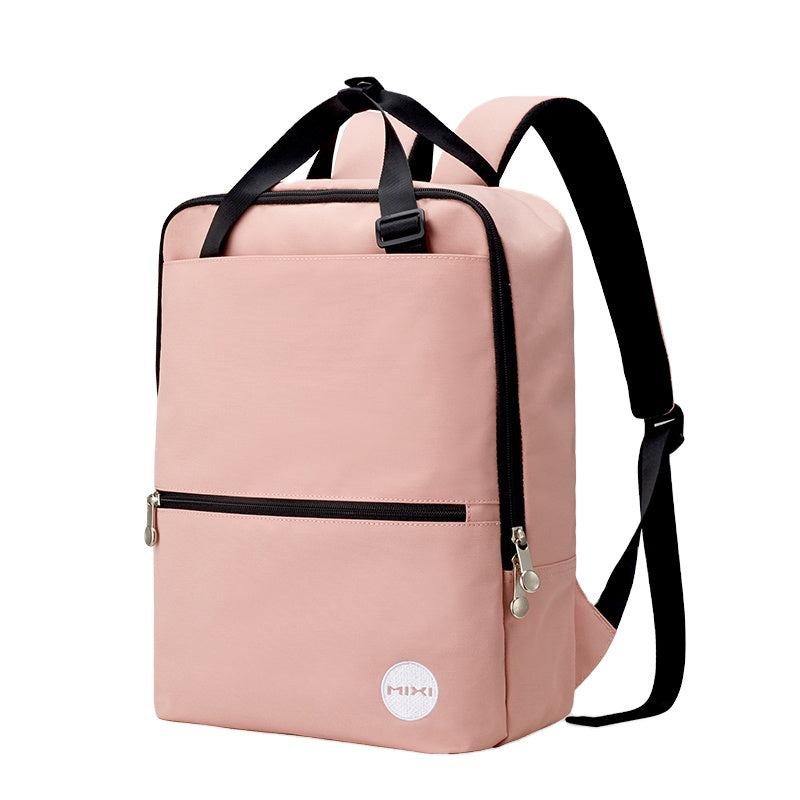 Square Round Pink Backpack Leisure School Travel Bag