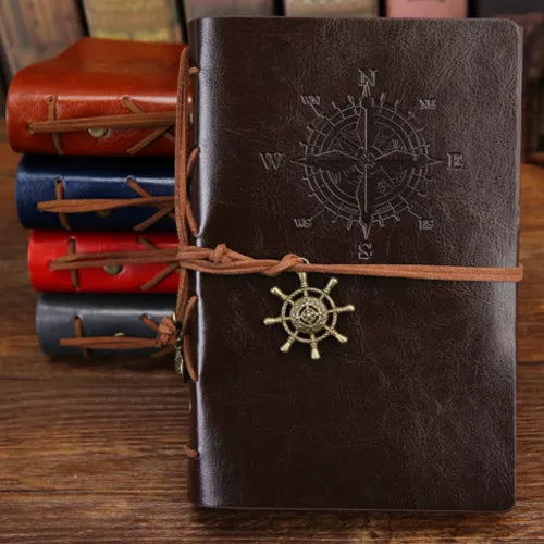 Travel Leather Journal with Anchor Band