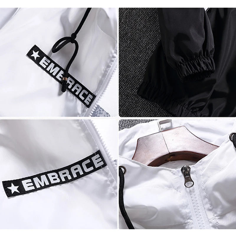 Men Hooded Windbreaker Streetwear Jacket