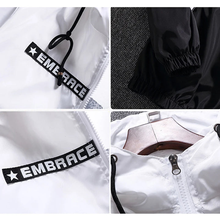 Men Hooded Windbreaker Streetwear Jacket