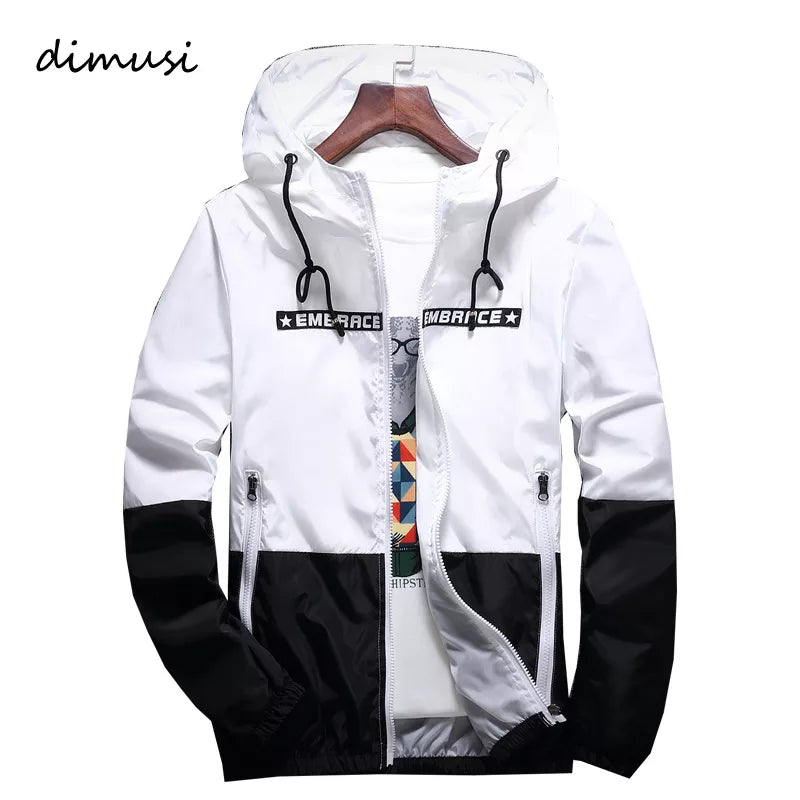 Men Hooded Windbreaker Streetwear Jacket