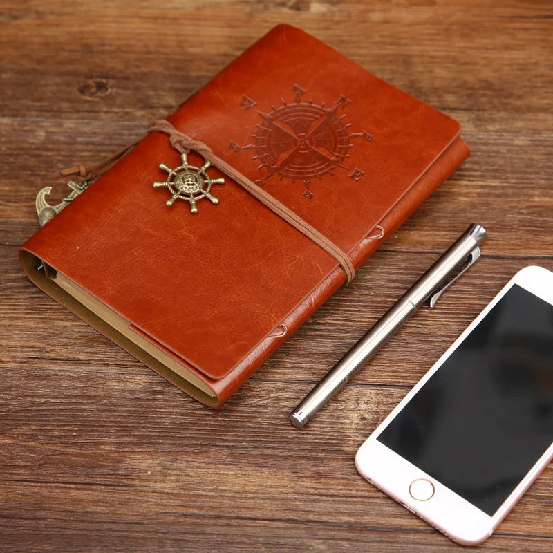Travel Leather Journal with Anchor Band
