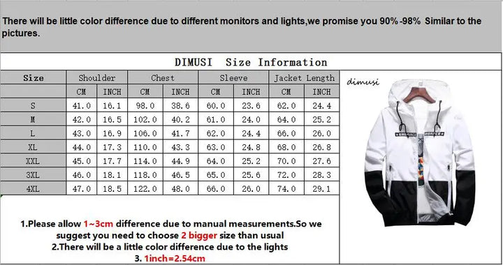 Men Hooded Windbreaker Streetwear Jacket