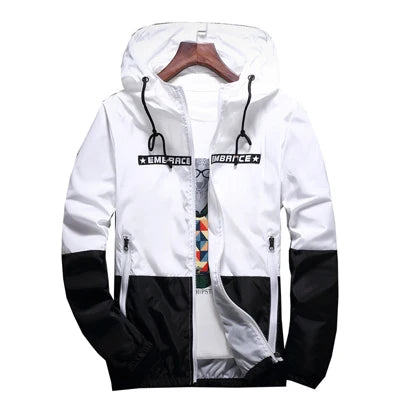 Men Hooded Windbreaker Streetwear Jacket
