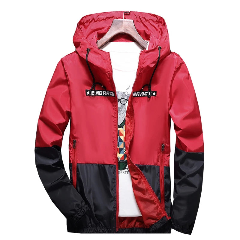 Men Hooded Windbreaker Streetwear Jacket