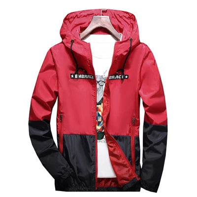 Men Hooded Windbreaker Streetwear Jacket