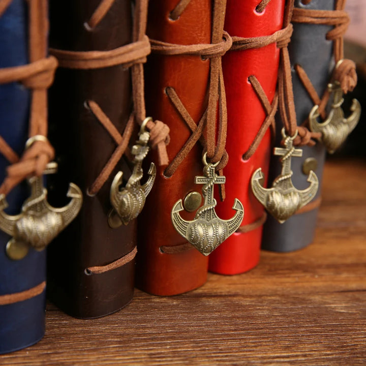 Travel Leather Journal with Anchor Band
