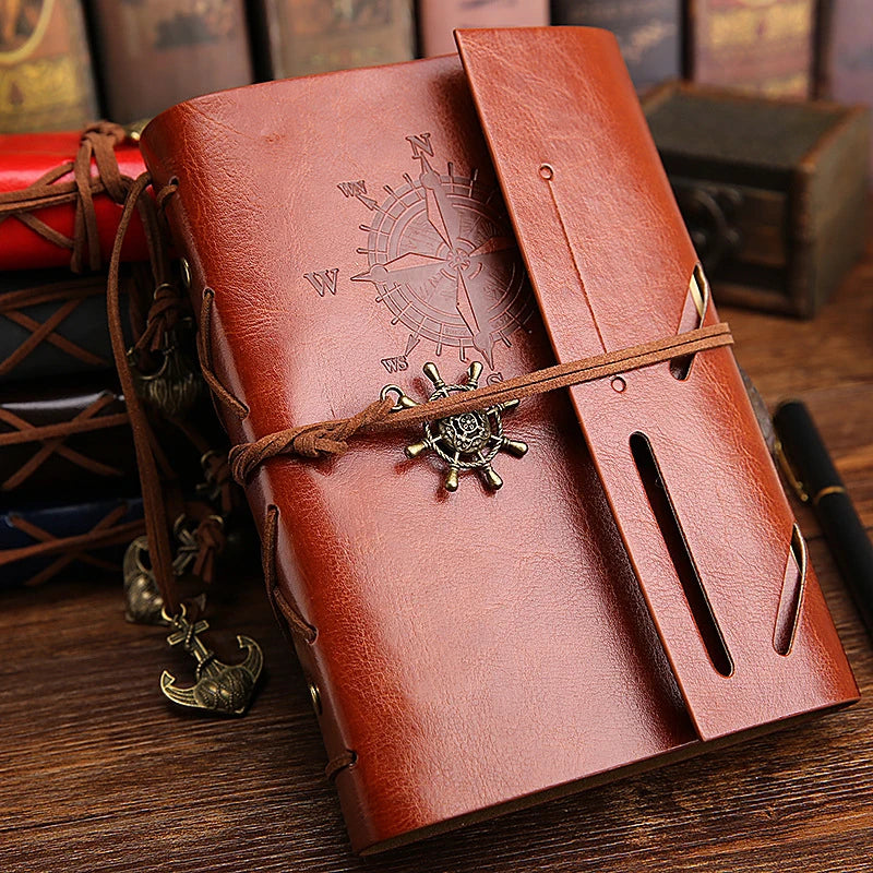 Travel Leather Journal with Anchor Band