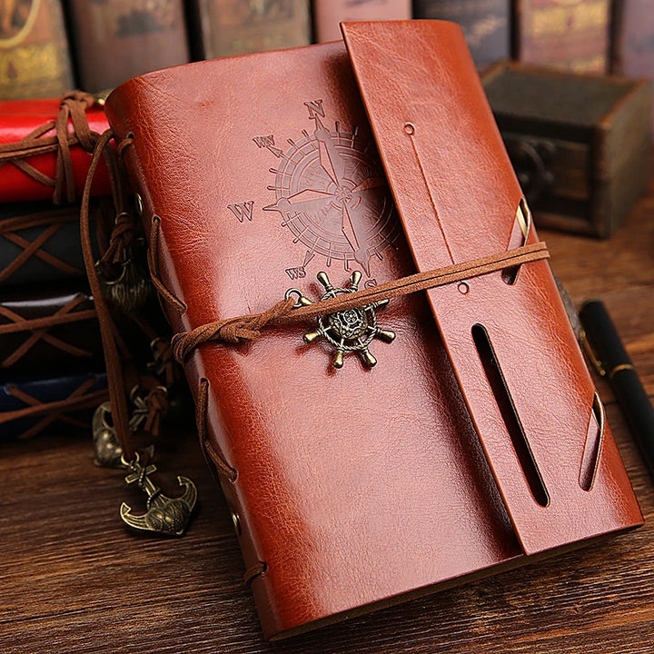 Travel Leather Journal with Anchor Band
