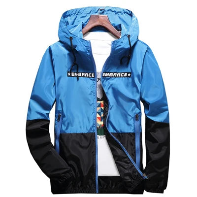 Men Hooded Windbreaker Streetwear Jacket