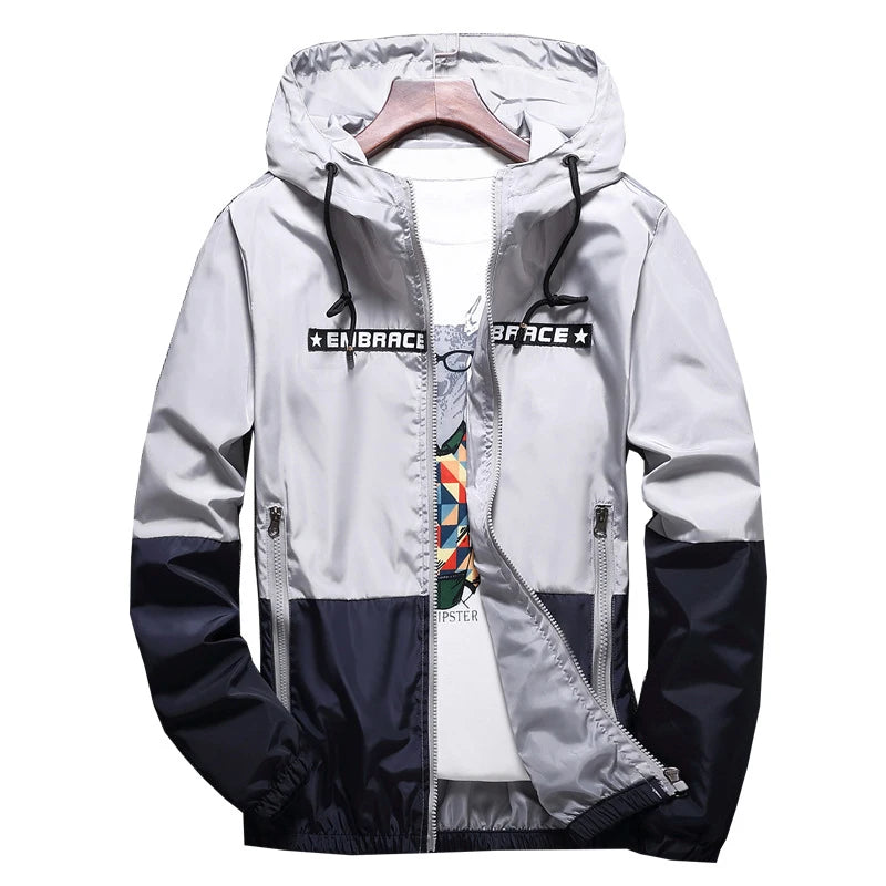 Men Hooded Windbreaker Streetwear Jacket