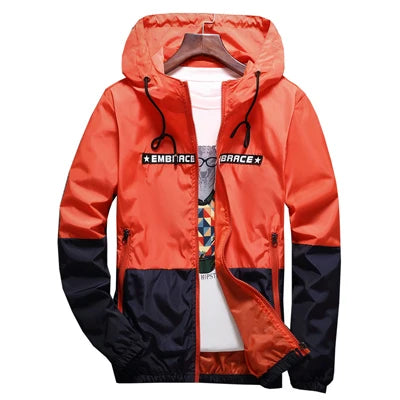 Men Hooded Windbreaker Streetwear Jacket