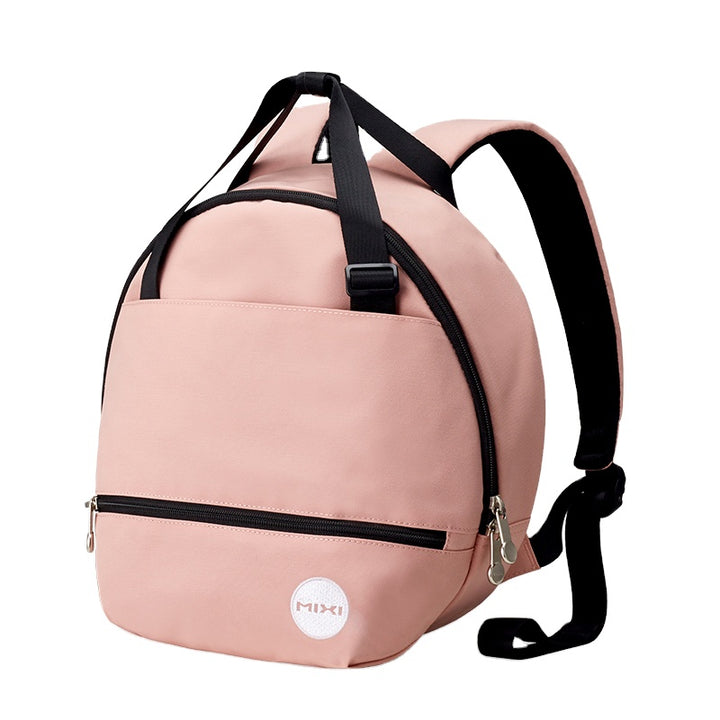 Square Round Pink Backpack Leisure School Travel Bag