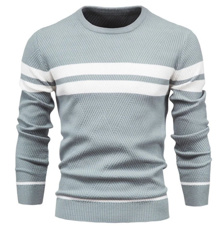 Mens Striped Pullover Sweater – Casual Knit - Polendo Design mens striped pullover sweater