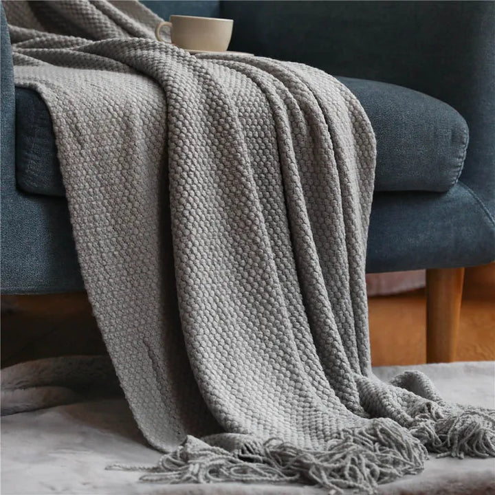 Nordic Knitted Decorative Bed Blanket