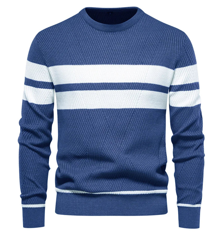 Mens Striped Pullover Sweater – Casual Knit - Polendo Design mens striped pullover sweater