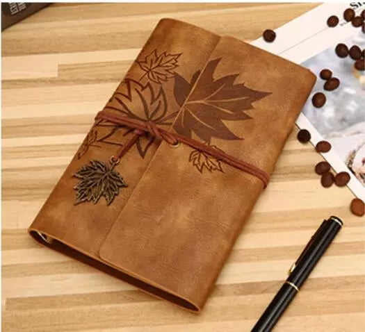 Vintage Refillable Maple Leaf Leather Journal
