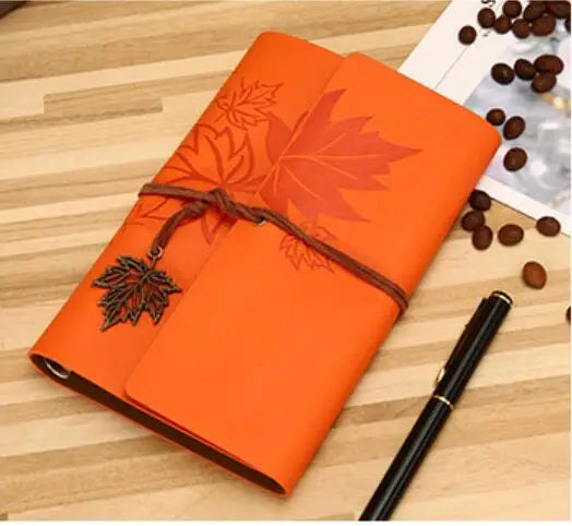 Vintage Refillable Maple Leaf Leather Journal