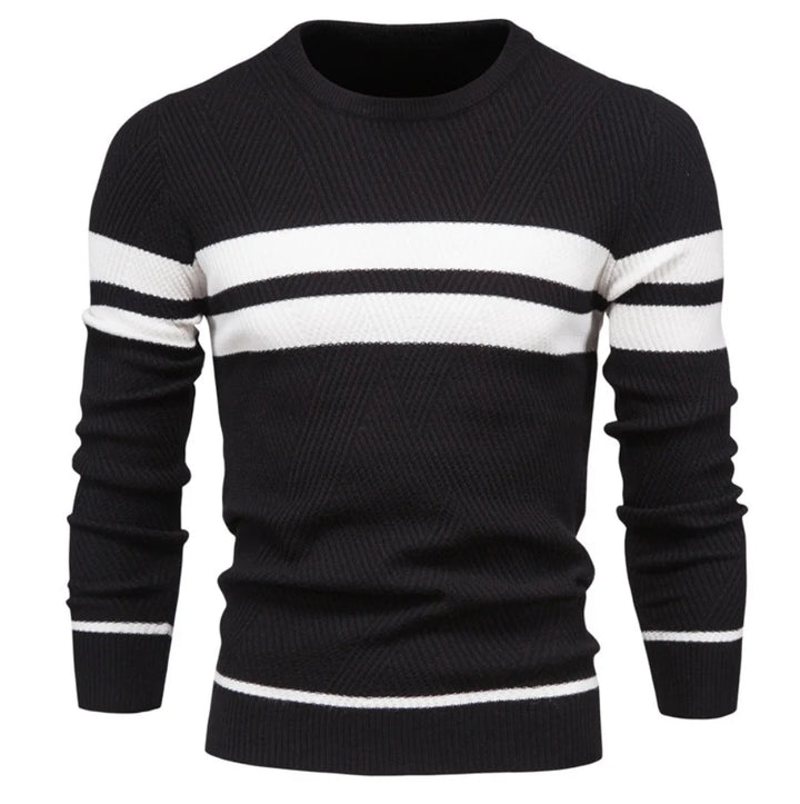Mens Striped Pullover Sweater – Casual Knit - Polendo Design mens striped pullover sweater