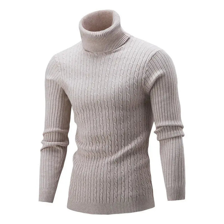 Mens High Collar Sweater – Knitted Style - Polendo Design mens high collar sweater