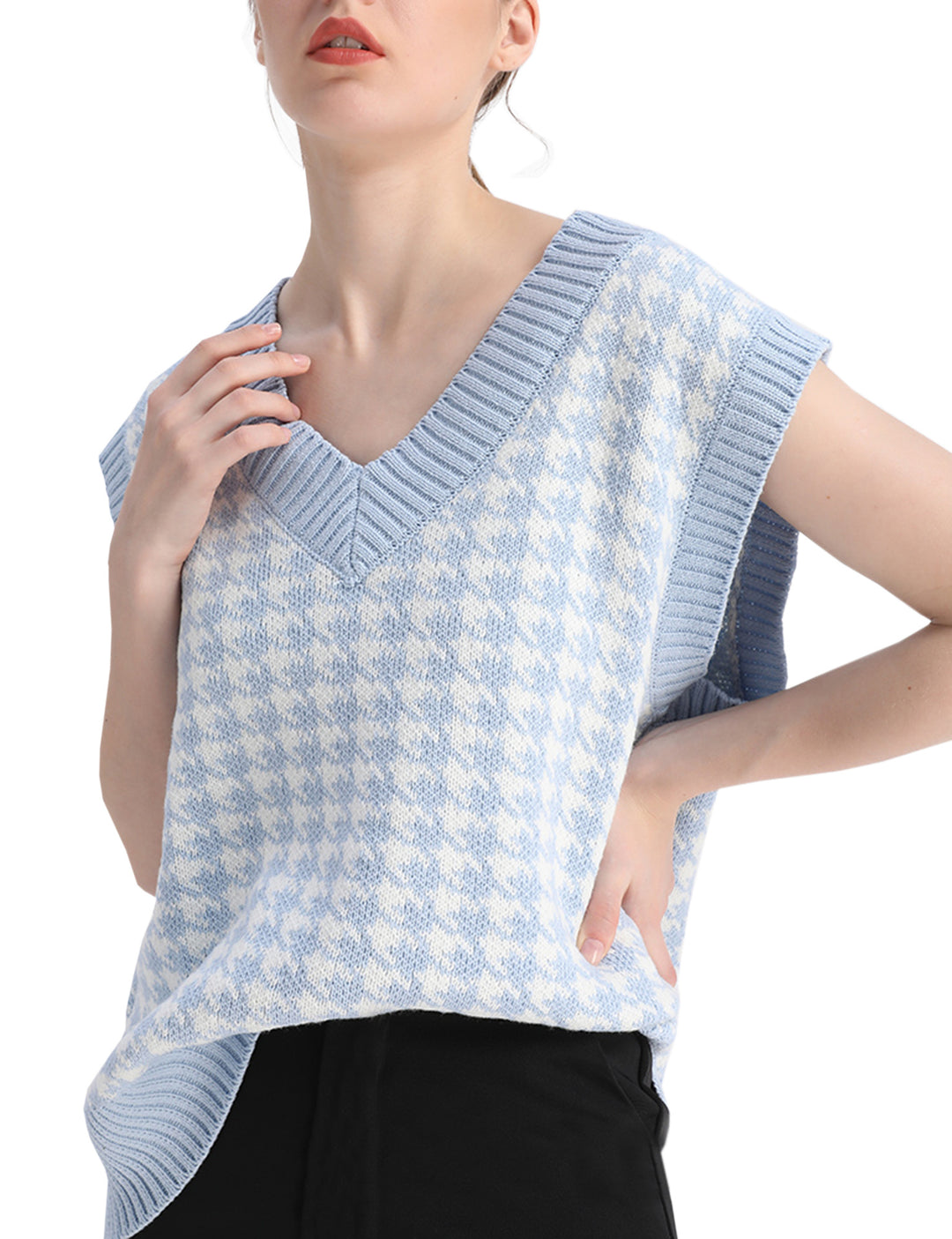 Womens Sleeveless Knit Pullover – V Neck - Polendo Design womens sleeveless knit pullover