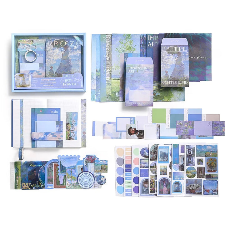 Simno Aesthetic Journaling Kit – Scrapbook Paper, A6 Grid Notebook &amp; DIY Gift - Polendo Design aesthetic journaling kit