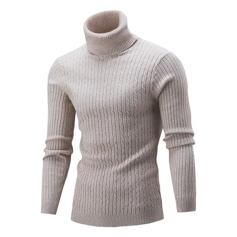Mens High Collar Sweater – Knitted Style - Polendo Design mens high collar sweater