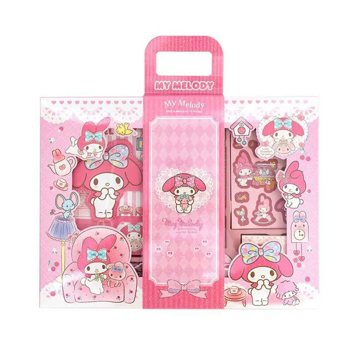 My Melody stationery set with pink packaging on a white background