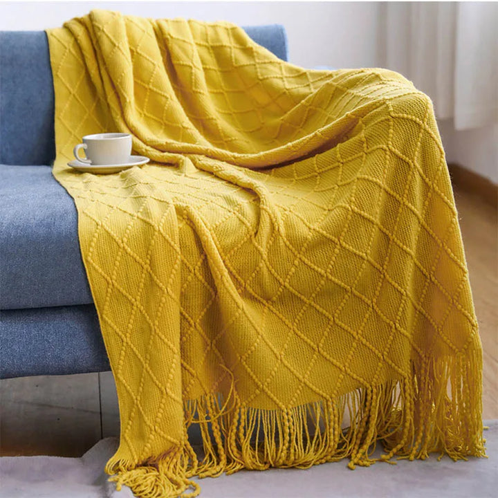 Nordic Knitted Decorative Bed Blanket
