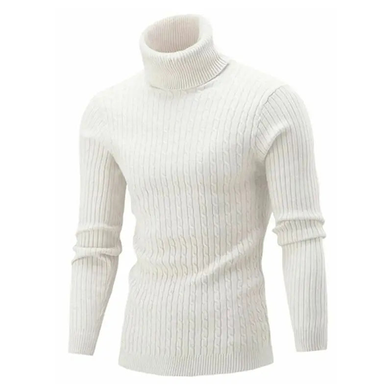 Mens High Collar Sweater – Knitted Style - Polendo Design mens high collar sweater