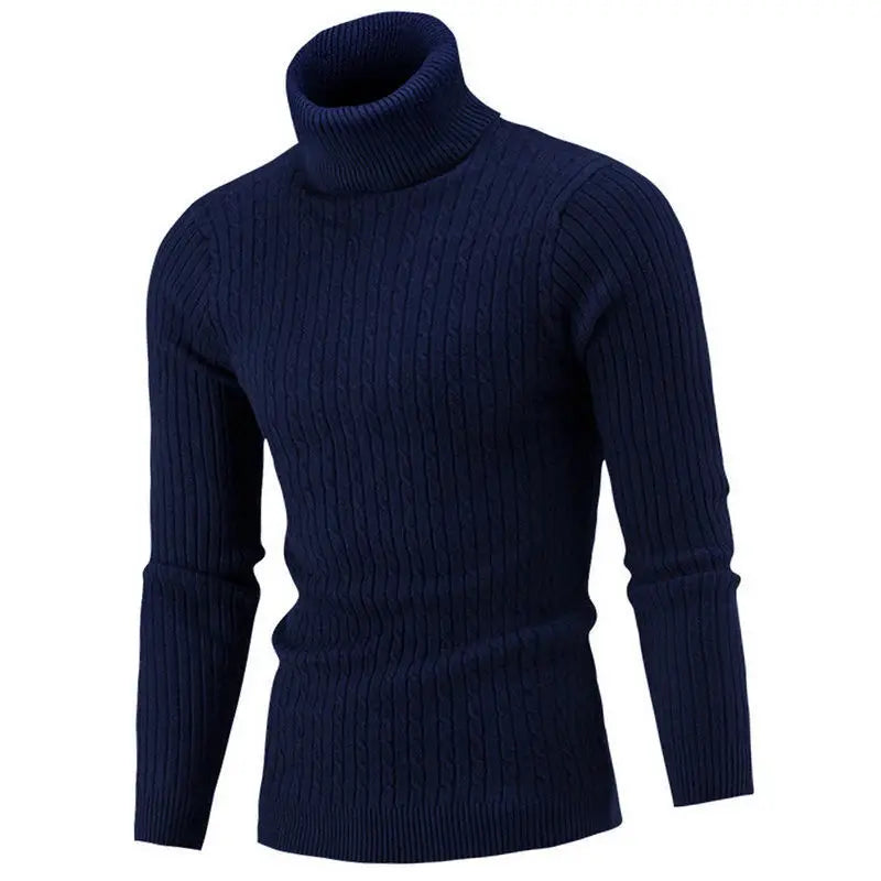 Mens High Collar Sweater – Knitted Style - Polendo Design mens high collar sweater