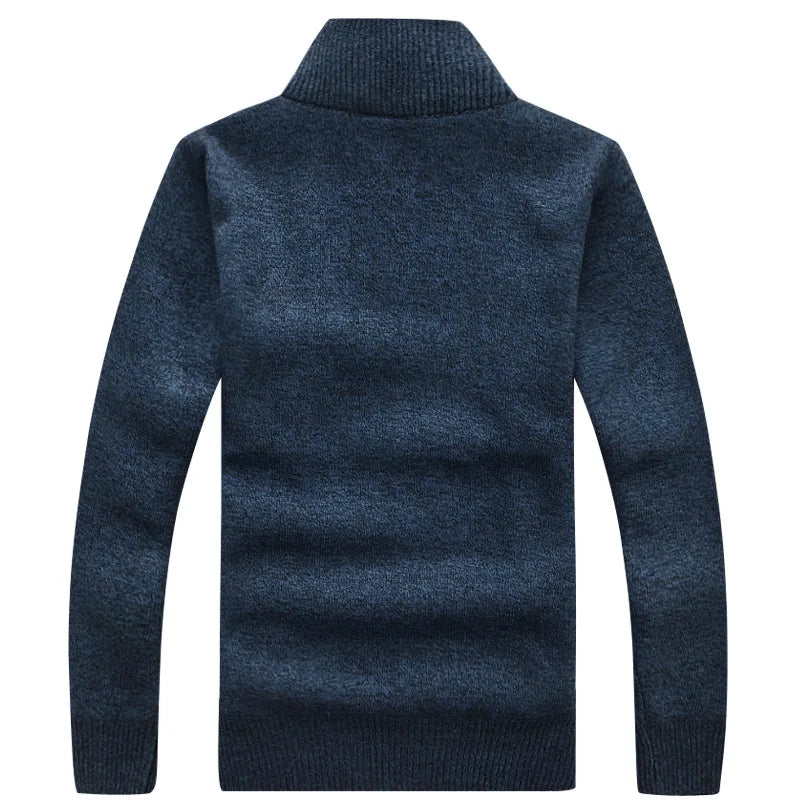 Men Quarter Zip Knitted Pullover Sweater - Polendo Design