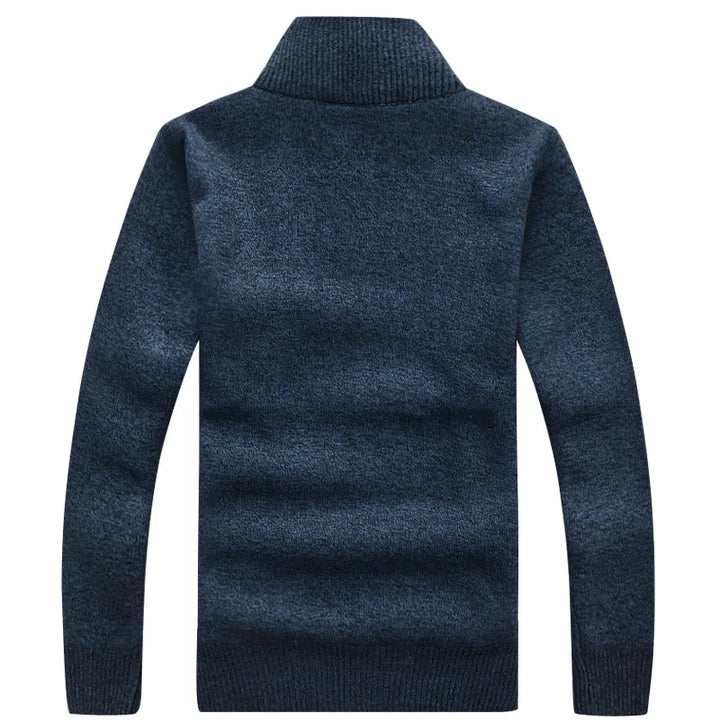 Men Quarter Zip Knitted Pullover Sweater - Polendo Design