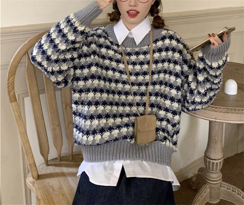 Ladies Crew Neck Oversized Sweater Jumper