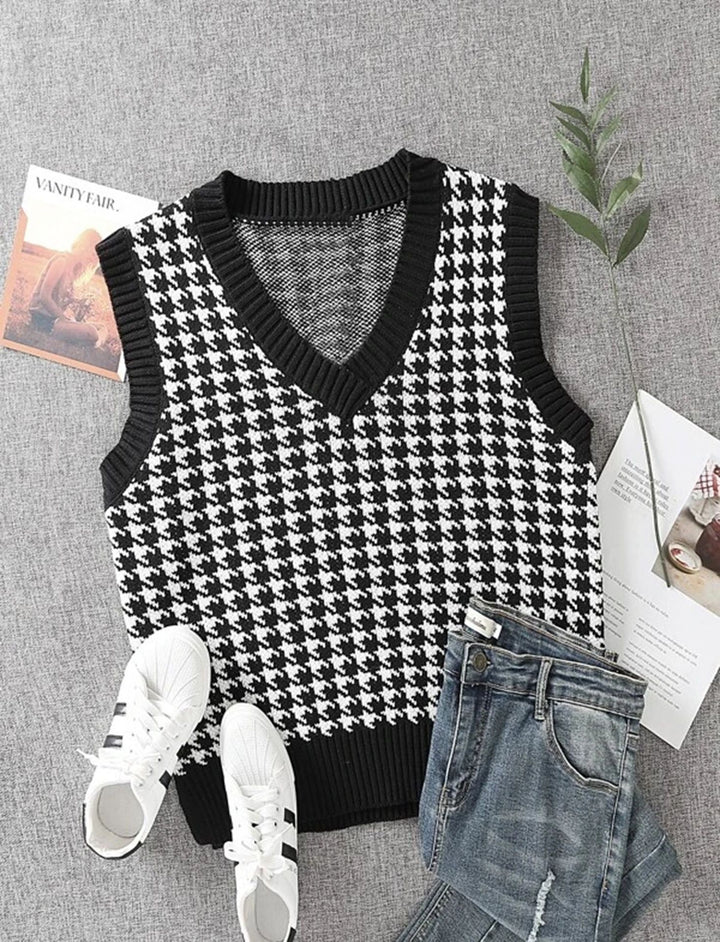 Womens Sleeveless Knit Pullover – V Neck - Polendo Design womens sleeveless knit pullover