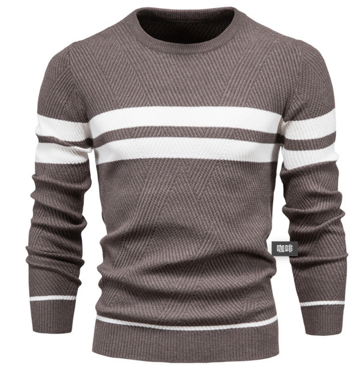 Mens Striped Pullover Sweater – Casual Knit - Polendo Design mens striped pullover sweater