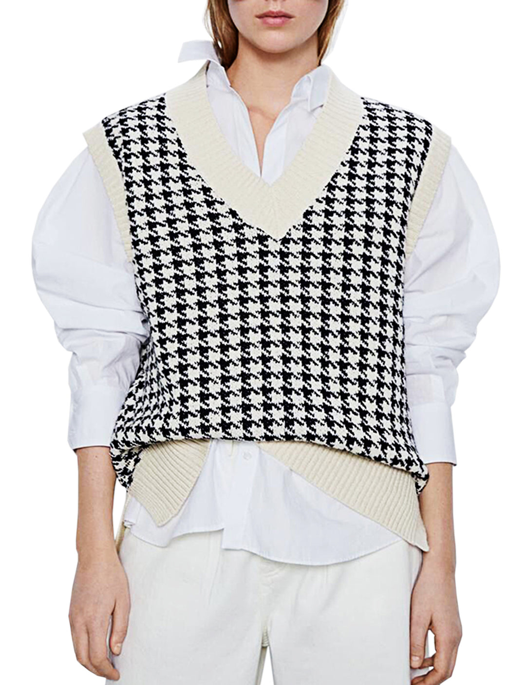 Womens Sleeveless Knit Pullover – V Neck - Polendo Design womens sleeveless knit pullover