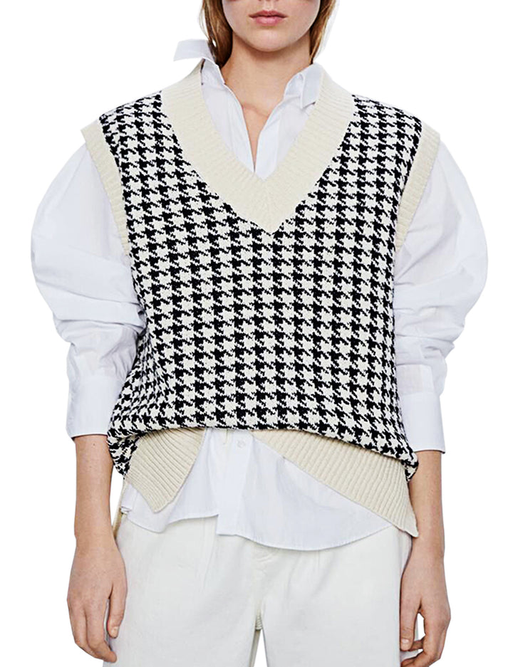 Womens Sleeveless Knit Pullover – V Neck - Polendo Design womens sleeveless knit pullover