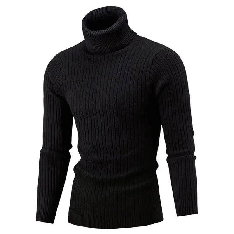 Mens High Collar Sweater – Knitted Style - Polendo Design mens high collar sweater