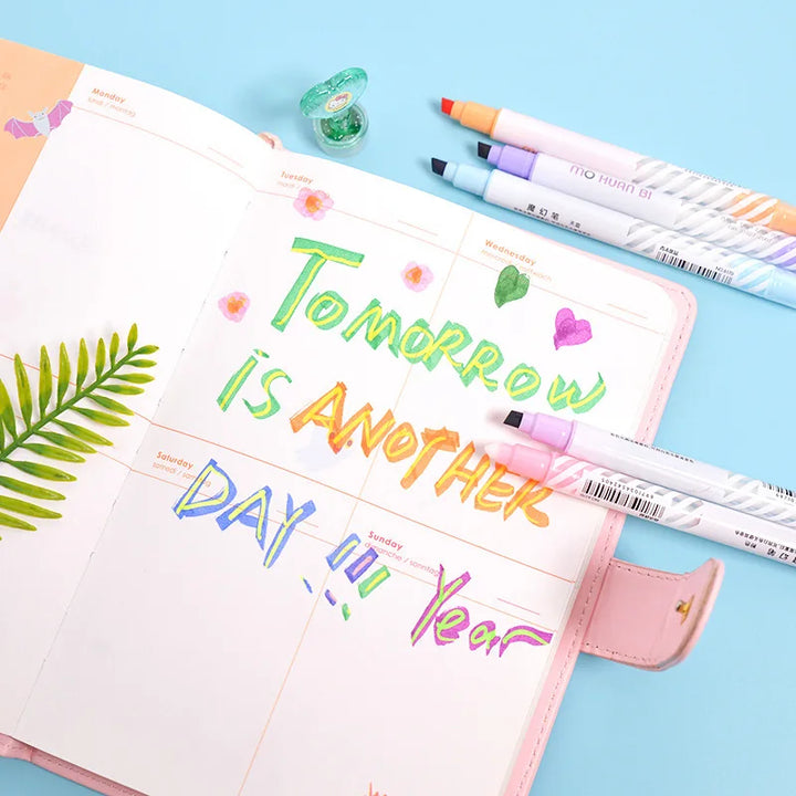12PCS Magic Color Changing Pens – Highlighter &amp; Marker Set - Polendo Design magic color changing pens