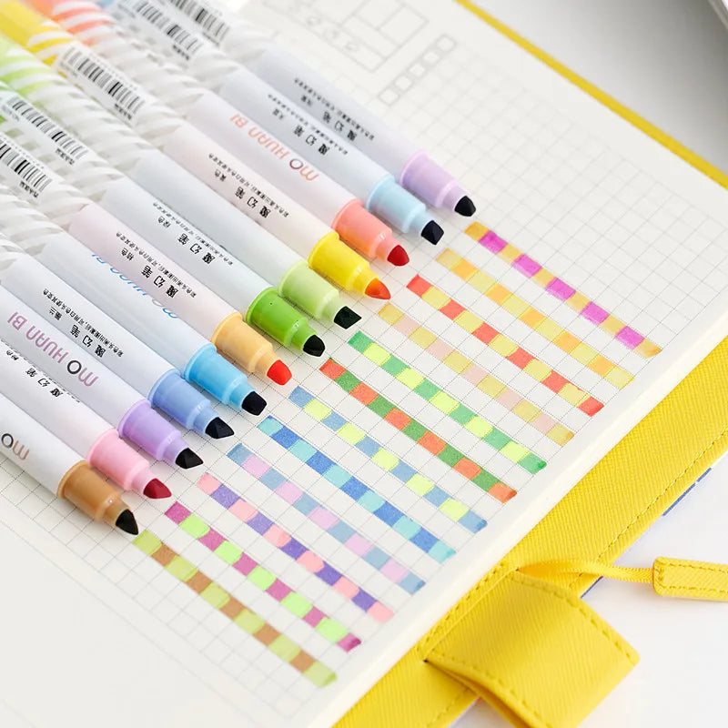 12PCS Magic Color Changing Pens – Highlighter &amp; Marker Set - Polendo Design magic color changing pens
