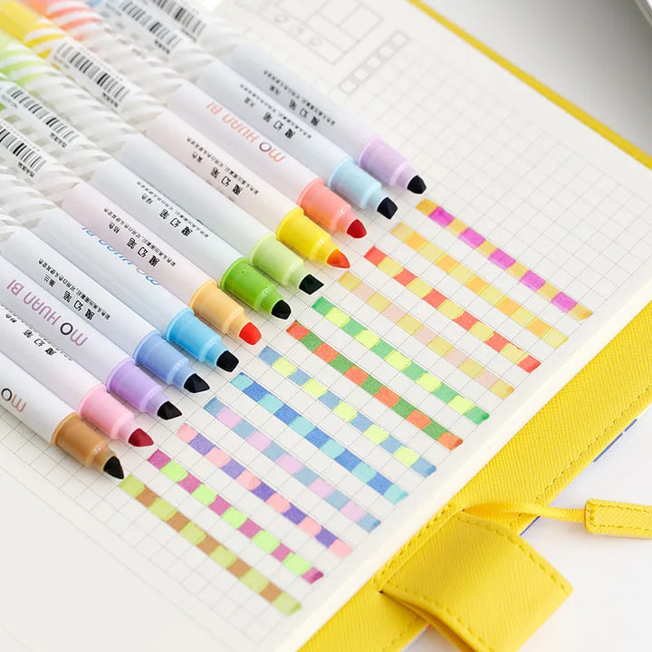12PCS Magic Color Changing Pens – Highlighter &amp; Marker Set - Polendo Design magic color changing pens