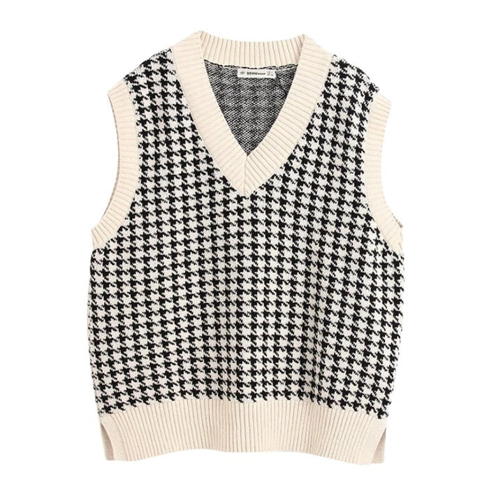 Womens Sleeveless Knit Pullover – V Neck - Polendo Design womens sleeveless knit pullover