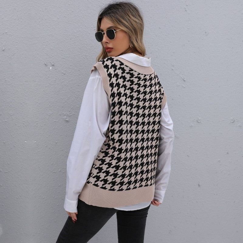Womens V Neck Sweater Vest – Casual Knit - Polendo Design womens v neck sweater vest