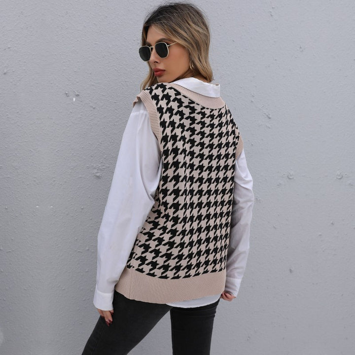 Womens V Neck Sweater Vest – Casual Knit - Polendo Design womens v neck sweater vest
